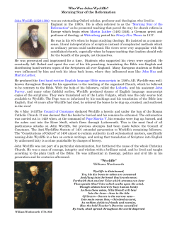 John Wycliffe - Standard Bearers