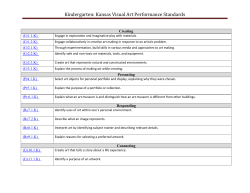 Kindergarten: Kansas Visual Art Performance Standards