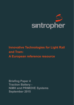 Innovative Technologies for Light Rail and Tram: A European