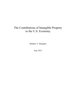 The Contributions of Intangible Property to the US
