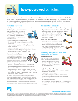 Low-powered Vehicles Fact Sheet PI308