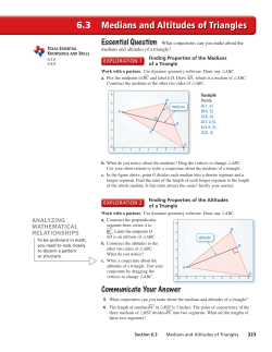 Medians and Altitudes of Triangles 6.3