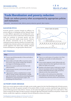 Trade liberalization and poverty reduction