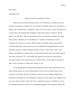 Zitkala-Sa and the Assimilation of Cultures