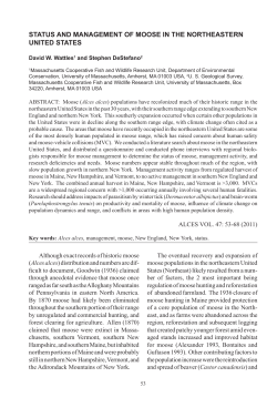 status and management of moose in the northeastern united states