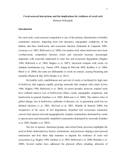 Coral-seaweed interactions and the implications for resilience of