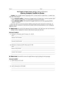 Literary Analysis: Conflict in Drama