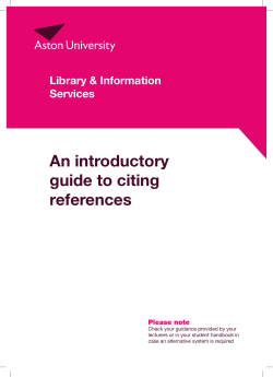 An introductory guide to citing references