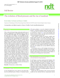 Full Review The evolution of blood pressure and the