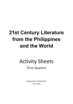 21st Century Literature from the Philippines and the World