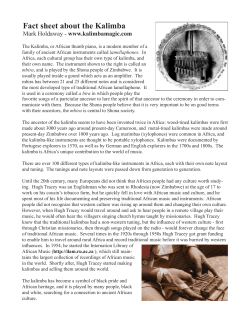 Fact sheet about the Kalimba