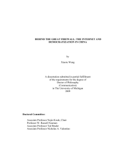 behind the great firewall: the internet and democratization in china