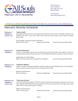 February 2015 - All Souls Unitarian Universalist &ndash; All Souls