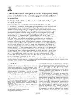 Global 3-D land-ocean-atmosphere model for mercury: Present
