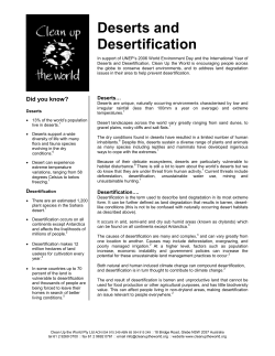 Deserts and Desertification