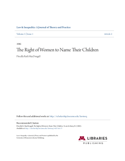 The Right of Women to Name Their Children