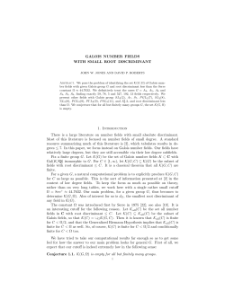 GALOIS NUMBER FIELDS WITH SMALL ROOT DISCRIMINANT 1