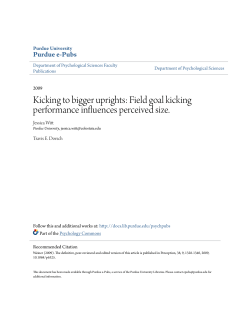 Kicking to bigger uprights: Field goal kicking - Purdue e-Pubs