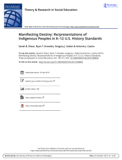 Manifesting Destiny: Re/presentations of Indigenous Peoples in K