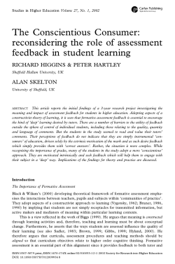 The Conscientious Consumer: reconsidering the role of assessment