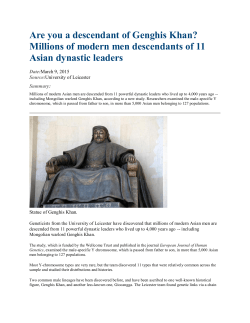Are you a descendant of Genghis Khan? Millions of modern men