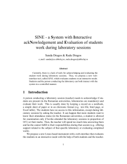 SINE - a System with Interactive ackNowledgement and