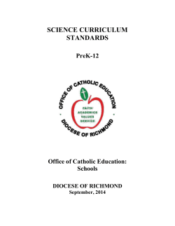 science consensus curriculum - Catholic Diocese of Richmond