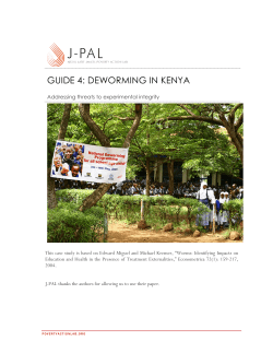 guide 4: deworming in kenya - The Abdul Latif Jameel Poverty