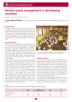 Poultry waste management in developing countries