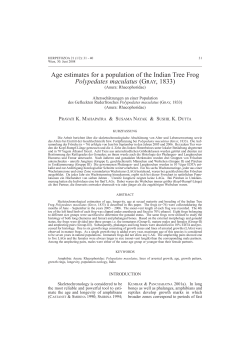 Age estimates for a population of the Indian Tree Frog Polypedates