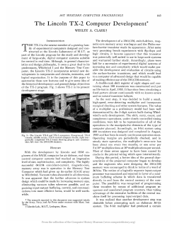 The Lincoln TX-2 Computer Development*