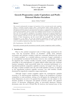 Growth Propensities under Capitalism and Profit