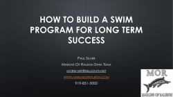How to build a swim program for long term success