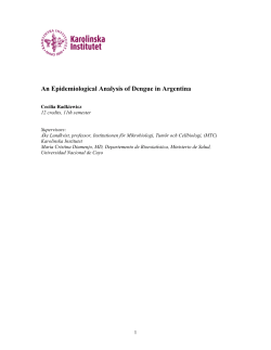 An Epidemiological Analysis of Dengue in Argentina