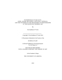 The early history of photography at the Museum of Modern Art was