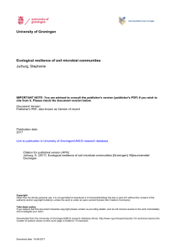 Ecological resilience of soil microbial communities Jurburg, Stephanie