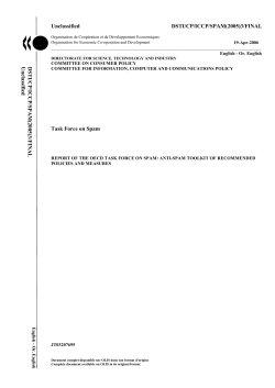 Report Of The OECD Task Force On SPAM
