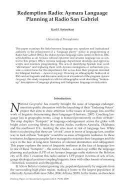 Redemption Radio: Aymara Language Planning at