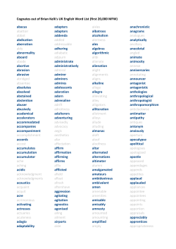 Cognates out of Brian Kelk`s UK English Word List (first 20,000 MFW