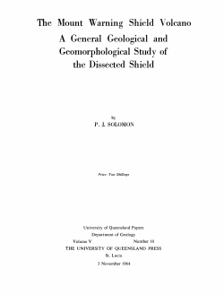 The Mount Warning Shield Volcano A General Geological