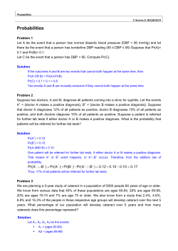 Probabilities - Solutions