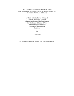 THE ELIZABETHAN STAGE AS TRIBUTARY: MERCANTILISM
