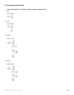 7-1 Fractions and Percents