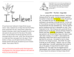 John 3:16 &ldquo;For God so loved the world, that He gave His only