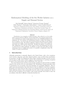 Mathematical Modeling of the Sex Worker Industry as a Supply and