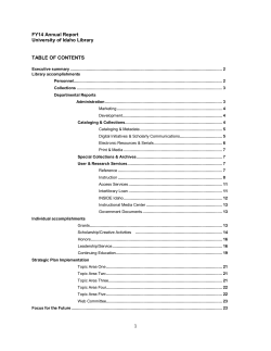 2014 Annual Report - University of Idaho Library