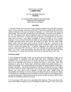 Lumen Fidei - SCBorromeo.org