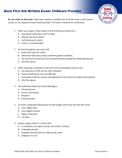 Basic First Aid Written Exam: Childcare Provider