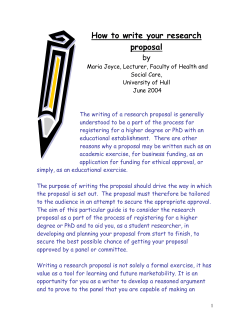 How to write your research proposal