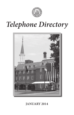 Telephone Directory - Alexandria Redevelopment and
